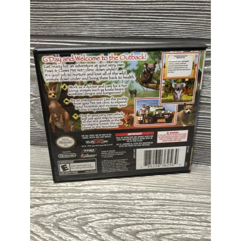 Paws & Claws Vet Australian Adventures Nintendo DS Works Complete RARE